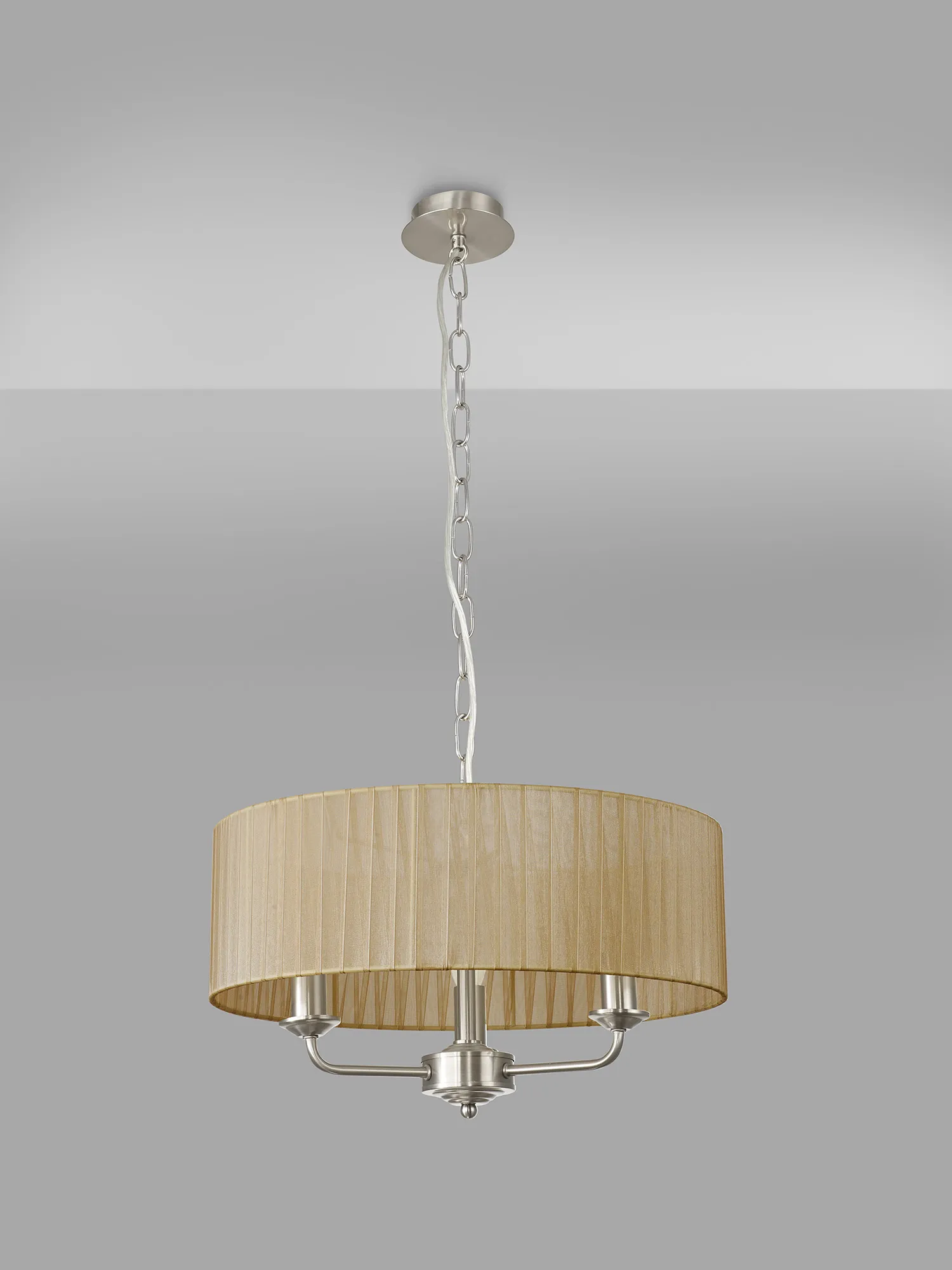 Banyan 45cm 3 Light Pendant Satin Nickel; Soft Bronze DK0877  Deco Banyan SN SB